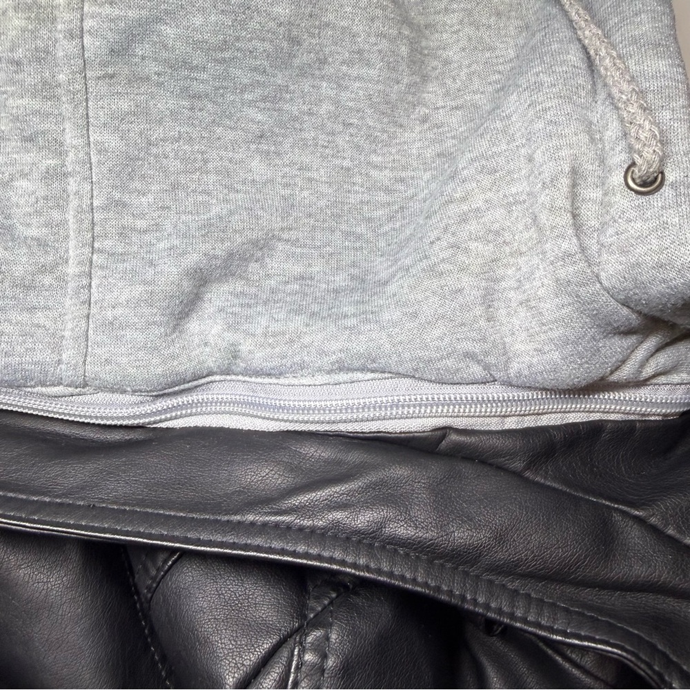Jou Jou Black Bomber Jacket with Gray Removable Liner and Hood - Picture 6 of 6